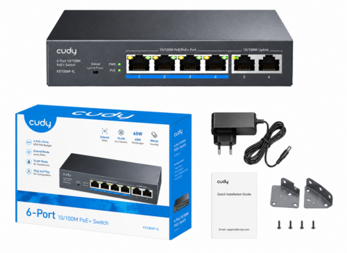 CUDY FS1006P IL 6 Port 10100M PoE+ Switch