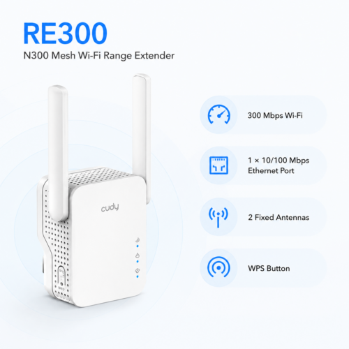 CUDY RE300 IL N300 Mesh Wi Fi Range Extender 3