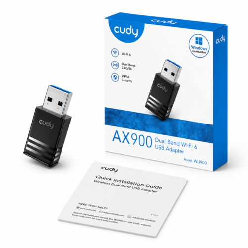 CUDY WU900 AX900 Dual Band Wi Fi 6 USB Adapter 1