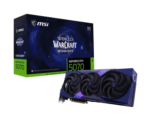 כרטיס מסך MSI GeForce RTX 5070 12G World of Warcraft MIDNIGHT VOID EDITION OC 1