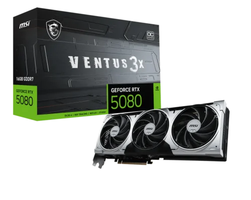 כרטיס מסך MSI GeForce RTX 5080 16G VENTUS 3X OC PLUS 1