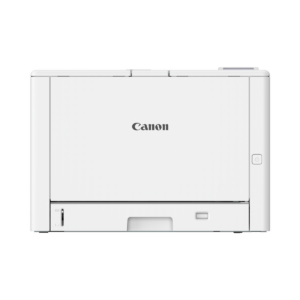 מדפסת לייזר צבעונית Canon i-SENSYS X C1936P - תקריב חזית עם לוגו וכפתור הפעלה