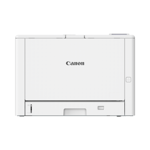 מדפסת לייזר צבעונית Canon i-SENSYS X C1936P - תקריב חזית עם לוגו וכפתור הפעלה