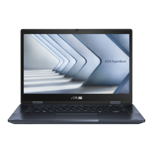 ASUS ExpertBook B3 Flip - מבט מלפנים עם מסך פתוח ישר