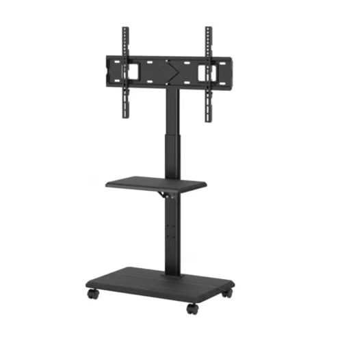 מעמד רצפתי מעוצב עם גלגלים למסכים עד 75"