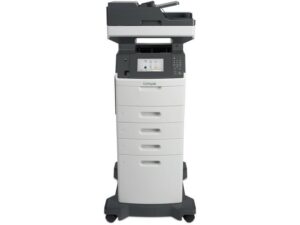 Lexmark MX710de - מבט קדמי עם מגירות נוספות (מקור: Lexmark CDN רשמי)