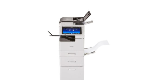 Ricoh MP 305+SPF - מבט קדמי עם פינישר (מקור: Ricoh CDN רשמי)