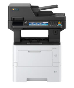 Triumph-Adler P-4536i MFP - מבט קדמי, תווית דגם קריאה (מקור: Triumph-Adler רשמי)