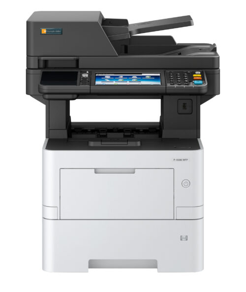 Triumph-Adler P-4536i MFP - מבט קדמי, תווית דגם קריאה (מקור: Triumph-Adler רשמי)