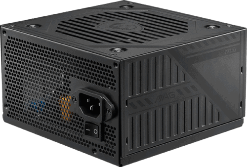 ספק כוח MSI MAG A600DN 600W - מבט אחורי זוויתי