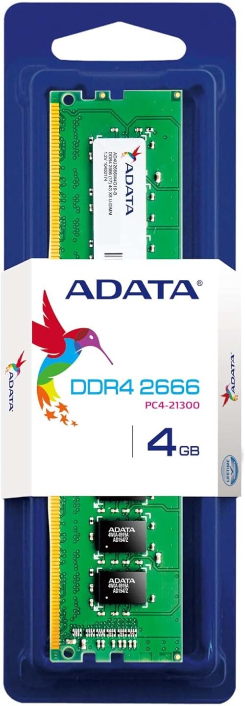 זיכרון RAM ADATA DDR4 U-DIMM 4GB 2666MHz - אריזה