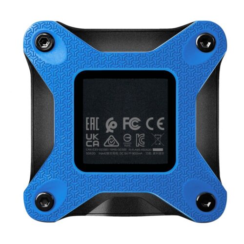 כונן SSD חיצוני ADATA SD620 512GB כחול - תצוגה אחורית עם תווית מק"ט