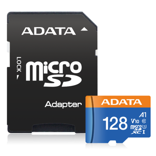 כרטיס זיכרון ADATA MicroSDHC 128GB Class 10 UHS-I A1 עם מתאם SD
