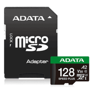 כרטיס זיכרון ADATA Premier SPEED PLUS microSDXC 128GB UHS-I U3 עם מתאם SD