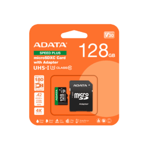 כרטיס זיכרון ADATA Premier SPEED PLUS microSDXC 128GB UHS-I U3 אריזה ומפרט מלא