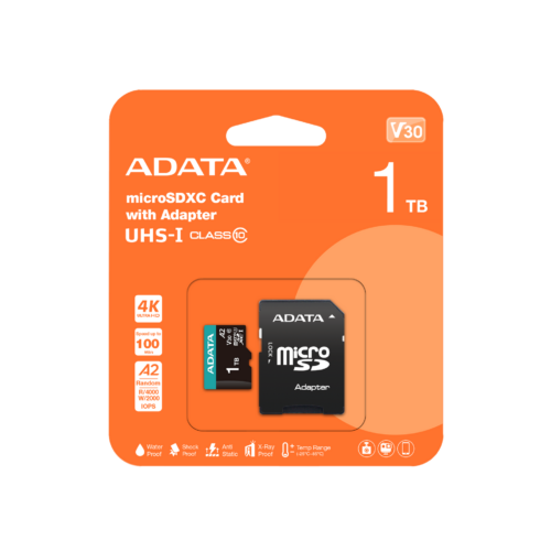 אריזת כרטיס זיכרון ADATA Premier Pro microSDXC 1TB