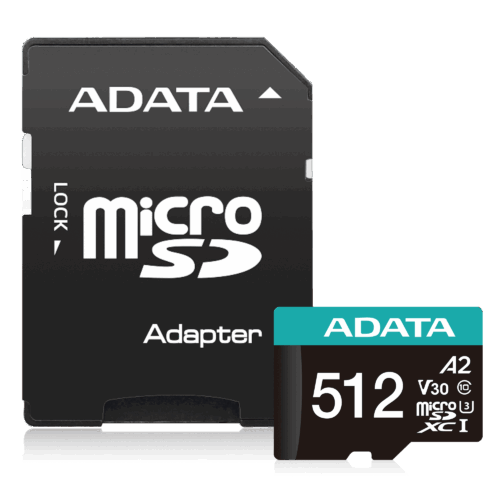 כרטיס זיכרון ADATA Premier Pro 512GB עם מתאם SD מלא