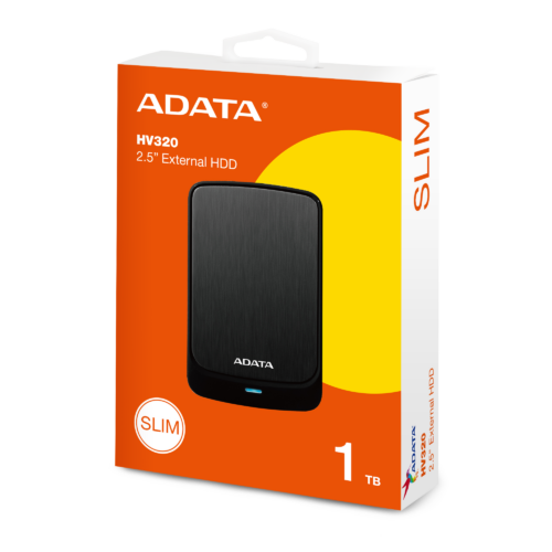 כונן קשיח חיצוני נייד ADATA HV320 1TB שחור - אריזה