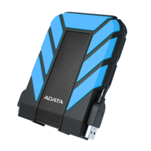 כונן קשיח חיצוני נייד ADATA HD710 Pro 2TB כחול - מבט זווית עם כבל USB