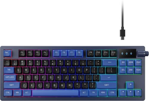 GAMDIAS Hermes E7 - מבט קדמי, תאורת RGB לכל מקש