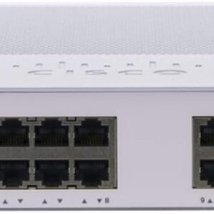 Cisco Business CBS250-16T-2G - מבט קדמי ישר על 16 יציאות Gigabit ו-2 יציאות SFP
