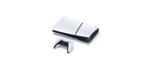 Sony PlayStation 5 Slim Digital Edition - קונסולה במצב אופקי, זווית עליונה