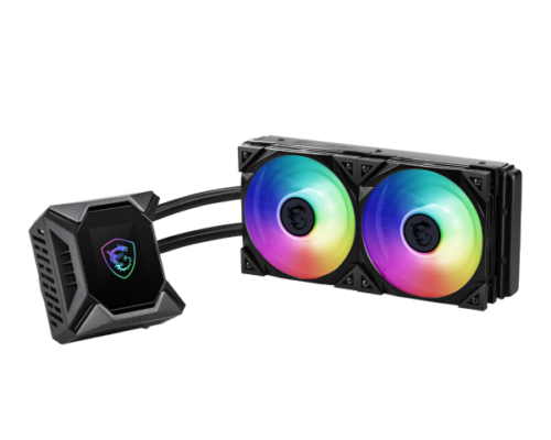 MSI MPG CORELIQUID K240 V2 - מבט על הצינורות והמשאבה
