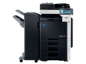 Konica Minolta bizhub C360 3 4 view with finisher