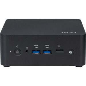 MSI Cubi NUC AI+ 2MG-051XIL - מבט מלפנים, יציאות USB וטביעת אצבע