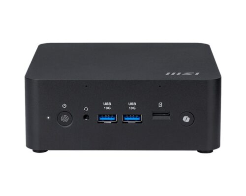 MSI Cubi NUC AI+ 2MG-051XIL - מבט מלפנים, יציאות USB וטביעת אצבע