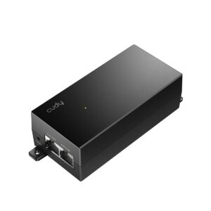 CUDY POE200-IL - מבט בזווית עם יציאות PoE/OUT ו-DATA/IN