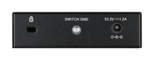 מתג D-Link DGS-1005P יציאת חיבור מתח מאחור