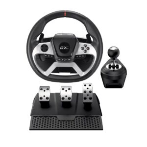 הגה מרוצים Genius SpeedMaster X5 FF עם דוושות וידית הילוכים - מבט קדמי