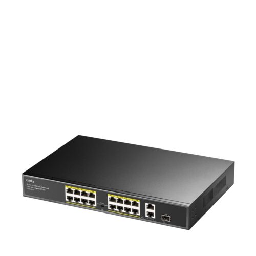 CUDY FS1018PS1-IL - מבט בזווית על מארז המתכת והפורטים