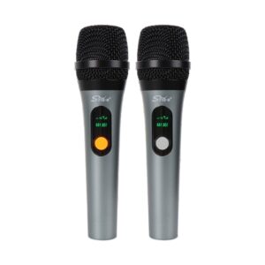רמקול קריוקי V73 Sing-e - שני מיקרופונים אלחוטיים UHF עם תצוגת ערוץ