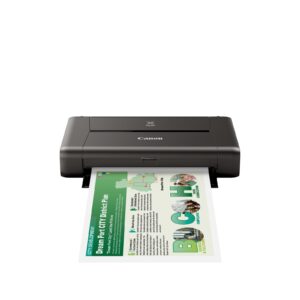 Canon PIXMA iP110 - מדפיסה מסמך עם מגש נייר פתוח, מבט קדמי