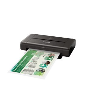 Canon PIXMA iP110 - מדפיסה מסמך עם מגש נייר פתוח, מבט בזווית