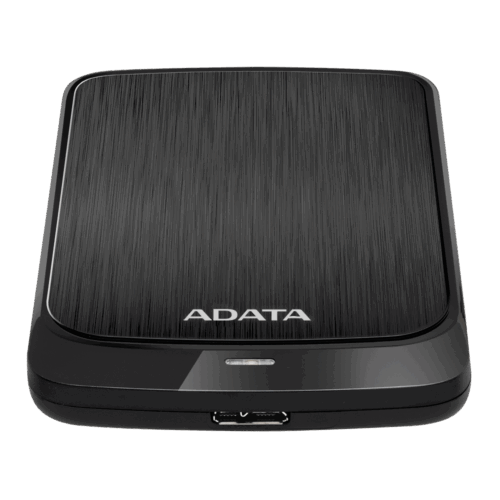 כונן קשיח חיצוני ADATA HV320 2TB שחור - מבט מלמעלה עם חיבור USB