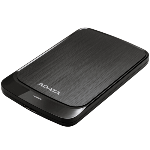כונן קשיח חיצוני ADATA HV320 2TB שחור - זווית עם חיבור USB