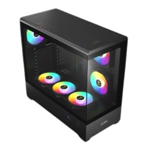 מארז מחשב GAMDIAS AURA GC106 - מבט בזווית עם תאורת ARGB