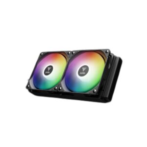GAMDIAS AURA GL240 LITE - מבט מלפנים על הרדיאטור והמאווררים