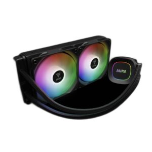 GAMDIAS AURA GL240 LITE - מבט זווית על מכלול הקירור וראש המשאבה