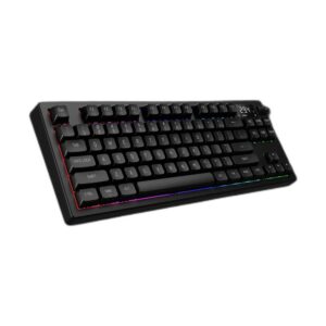 GAMDIAS Hermes M7 Hybrid - מבט בזווית אחורית עם חוגת ווליום ומסך תצוגה