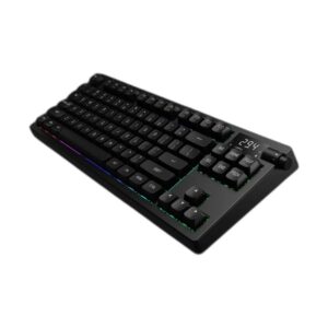GAMDIAS Hermes M7 Hybrid - מבט נמוך מהחזית על מתגי המקלדת המכניים