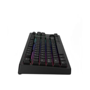 GAMDIAS Hermes M7 Hybrid - תקריב על פרופיל הקיקאפים ותאורת RGB