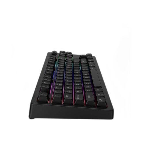 GAMDIAS Hermes M7 Hybrid - תקריב על פרופיל הקיקאפים ותאורת RGB