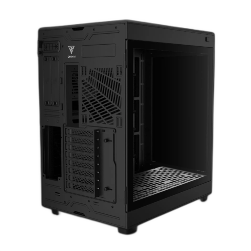 מארז מחשב GAMDIAS NESO P1 B מבט מזווית אחורית עם לוגו GAMDIAS