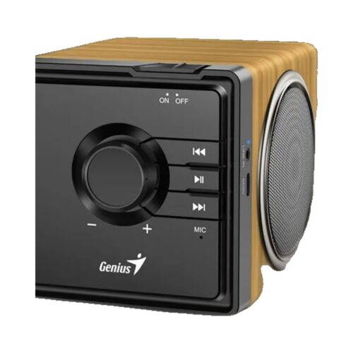 רמקול נייד GENIUS SP-916BT גימור עץ - מבט בזווית