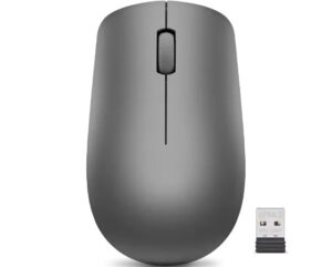 Lenovo 530 Wireless Mouse Graphite - מבט קדמי עם מקלט Nano USB