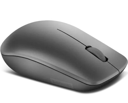 Lenovo 530 Wireless Mouse Graphite - מבט צד עם לוגו Lenovo